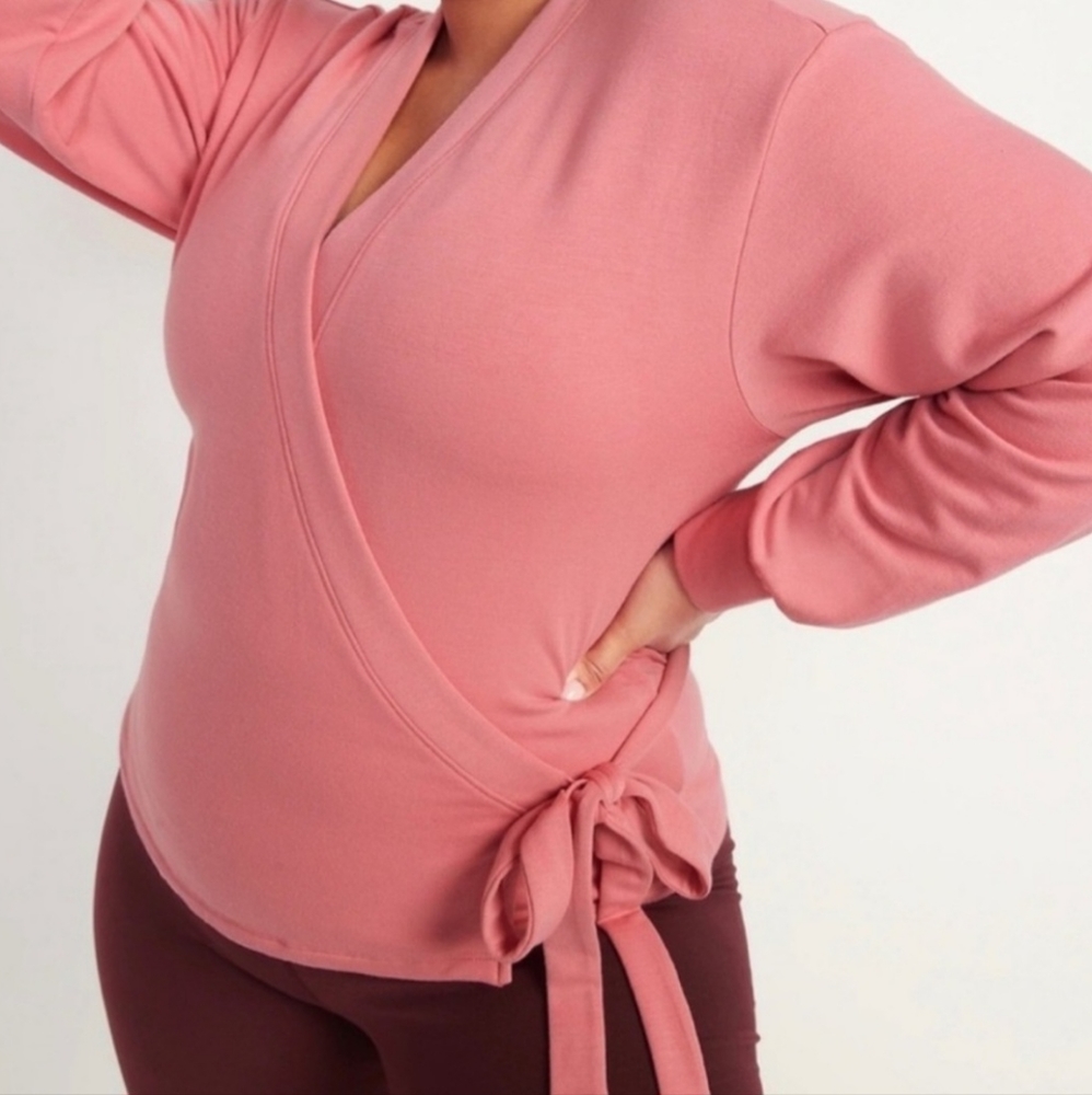 NWT Old Navy Cozy Ballerina Pink Wrap Sweatshirt Size Small